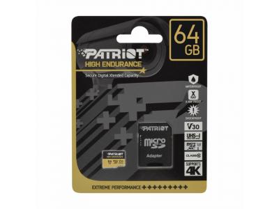 Thẻ nhớ Patriot EP MicroSDHC V30 High Endurance - Độ bền cao 64GB