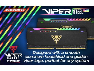 KIT RAM PATRIOT VIPER STEEL RGB 2X32GB DDR4 3600MHZ CHÍNH HÃNG