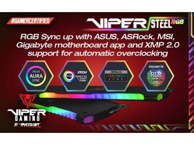 RAM PATRIOT VIPER STEEL RGB 8GB DDR4 3200MHZ CHÍNH HÃNG